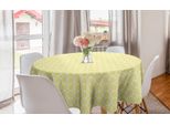 Abakuhaus Tovaglia Geometrica Rotonda, Forme Circolari Pastello, Tovaglia Circolare Per Sala Da Pranzo, Decorazione Cucina, 150 Cm, Giallo Pallido E Bianco