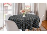 Abakuhaus Tovaglia Geometrica Rotonda, Rombi E Triangoli Tribali, Tovaglia Circolare Per Sala Da Pranzo, Decorazione Cucina, 150 Cm, Blu, Grigio, Cammello