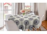 Abakuhaus Tovaglia Rotonda Orientale, Medaglione Fogliato, Tovaglia Circolare Per Sala Da Pranzo, Decorazione Cucina, 150 Cm, Grigio, Giallo, Viola Blu