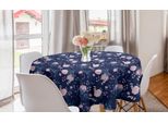 Abakuhaus Tovaglia Rotonda Con Fiori, Libellule Rosa, Tovaglia Circolare Per Sala Da Pranzo, Decorazione Cucina, 150 Cm, Lavanda E Malva