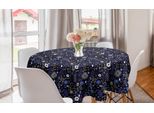 Abakuhaus Tovaglia Rotonda Con Motivi Floreali, Motivo Botanico, Tovaglia Circolare Per Sala Da Pranzo, Decorazione Per Cucina, 150 Cm, Quarzo-Cacao