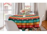 Abakuhaus Tovaglia Rotonda In Stile Azteco, Tovaglia Circolare In Stile Boemo Per Decorare La Sala Da Pranzo E La Cucina, 150 Cm, Multicolore