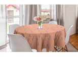 Abakuhaus Tovaglia Rotonda Astratta, Motivo Bicolore Moderno, Tovaglia Circolare Per Sala Da Pranzo E Cucina, 150 Cm, Indaco E Terra Di Siena Bruciata
