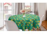 Abakuhaus Tovaglia Rotonda Autunnale, Caduta Stagionale Delle Foglie, Tovaglia Rotonda Per Sala Da Pranzo, Decorazione Cucina, 150 Cm, Verde Mare E Senape