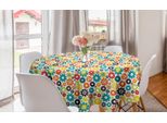 Abakuhaus Tovaglia Rotonda Astratta, Ingranaggi Colorati Doodle, Tovaglia Circolare Per Sala Da Pranzo, Decorazione Cucina, 150 Cm, Multicolore