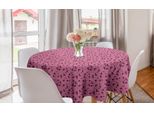 Abakuhaus Tovaglia Geometrica Rotonda, Motivo Rettangolare, Tovaglia Circolare Per Sala Da Pranzo, Decorazione Cucina, 150 Cm, Rosa Magenta Scuro