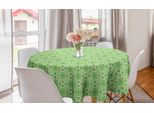 Abakuhaus Tovaglia Rotonda Astratta, Forme Monocromatiche Semplici, Tovaglia Circolare Per Sala Da Pranzo, Decorazione Cucina, 150 Cm, Verde Chiaro Verde Lindo