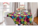 Abakuhaus Tovaglia Rotonda Botanica, Foglie Di Banano E Palma, Tovaglia Circolare Per Sala Da Pranzo E Decorazione Della Cucina, 150 Cm, Multicolore