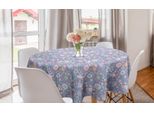 Abakuhaus Tovaglia Rotonda Con Motivi Floreali, Fiori Vittoriani, Tovaglia Circolare Per Sala Da Pranzo E Cucina, 150 Cm, Multicolore