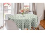 Abakuhaus Tovaglia Rotonda Astratta, Elementi Simmetrici Pastello, Tovaglia Circolare Per Sala Da Pranzo, Decorazione Cucina, 150 Cm, Verde Reseda