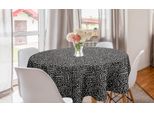 Abakuhaus Tovaglia Rotonda Astratta, Disegni Geometrici Misti, Tovaglia Circolare Per Sala Da Pranzo, Decorazione Cucina, 150 Cm, Grigio Scuro E Guscio D'uovo