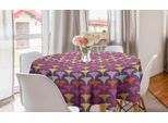 Abakuhaus Tovaglia Rotonda Astratta, Motivi Colorati Eccentrici, Tovaglia Circolare Per Sala Da Pranzo, Decorazione Cucina, 150 Cm, Multicolore