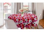 Abakuhaus Tovaglia Rotonda Astratta, Motivo Floreale, Tovaglia Circolare Per Sala Da Pranzo, Decorazione Per Cucina, 150 Cm, Rosa Talpa Chiaro
