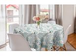 Abakuhaus Tovaglia Rotonda Astratta, Motivo A Pois Sparsi, Tovaglia Circolare Per Sala Da Pranzo, Decorazione Per Cucina, 150 Cm, Pale Seafoam E Bianco