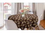 Abakuhaus Tovaglia Rotonda Con Foglie, Tonalità Terra Autumn Leaves, Tovaglia Circolare Per Sala Da Pranzo, Decorazione Cucina, 150 Cm, Cocoa Champagne