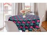 Abakuhaus Tovaglia Rotonda Flamingo, Uccello Esotico Bicolore, Tovaglia Circolare Per Sala Da Pranzo, Decorazione Per Cucina, 150 Cm, Rosa Verde Acqua Scuro