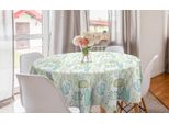 Abakuhaus Tovaglia Rotonda Con Cactus, Contorni Di Cactus, Tovaglia Circolare Per Sala Da Pranzo, Decorazione Per Cucina, 150 Cm, Verde Scuro E Verde Chiaro