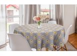 Abakuhaus Tovaglia Rotonda Con Motivi Floreali, Fiori Geometrici Astratti, Tovaglia Circolare Per Sala Da Pranzo, Decorazione Per Cucina, 150 Cm, Taupe Blush