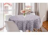 Abakuhaus Romantica Tovaglia Rotonda, Outline Roses, Tovaglia Circolare Per Sala Da Pranzo, Decorazione Cucina, 150 Cm, Rosa Baby E Indaco
