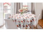 Abakuhaus Tovaglia Rotonda Flamingo, Uccelli Esotici Disegnati A Mano, Tovaglia Circolare Per Sala Da Pranzo, Decorazione Per Cucina, 150 Cm, Blush Vermilion