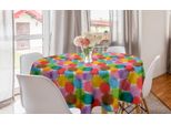 Abakuhaus Tovaglia Rotonda Astratta, Motivo Grunge Vibrante, Tovaglia Circolare Per Decorazione Sala Da Pranzo Cucina, 150 Cm, Multicolore