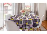 Abakuhaus Tovaglia Geometrica Rotonda, Strisce E Quadrati Moderni, Tovaglia Circolare Per Sala Da Pranzo, Decorazione Cucina, 150 Cm, Lilla Grigio Antracite