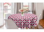 Abakuhaus Tovaglia Rotonda Astratta, 70 Arte Circolare Retrò, Tovaglia Circolare Per Sala Da Pranzo, Decorazione Cucina, 150 Cm, Rosa Vermiglio