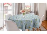 Abakuhaus Tovaglia Rotonda Botanica, Foglie E Rami, Tovaglia Circolare Per Sala Da Pranzo, Decorazione Per Cucina, 150 Cm, Blu Multicolore