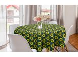 Abakuhaus Tovaglia Rotonda Gialla E Verde, Esagoni Vintage, Tovaglia Circolare Per Sala Da Pranzo, Decorazione Cucina, 150 Cm, Verde-Giallo-Verde