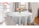Abakuhaus Tovaglia Geometrica Rotonda, Monocromatica Minimalista, Tovaglia Circolare Per Sala Da Pranzo, Decorazione Cucina, 150 Cm, Bianco E Grigio Scuro