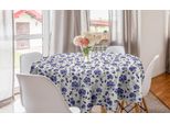 Abakuhaus Tovaglia Rotonda Con Motivi Floreali, Simplistic Gracious Flowers, Tovaglia Circolare Per Sala Da Pranzo E Cucina, 150 Cm, Grigio Chiaro E Lavanda Scuro