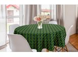 Abakuhaus Tovaglia Rotonda Astratta, Stella Geometrica Triangolare, Tovaglia Circolare Per Sala Da Pranzo, Decorazione Cucina, 150 Cm, Grigio Antracite Verde