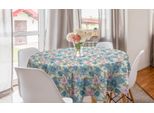 Abakuhaus Tovaglia Rotonda Con Motivi Floreali, Stile Vittoriano, Tovaglia Circolare Per Sala Da Pranzo E Cucina, 150 Cm, Blu Cipria E Grigio