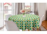 Abakuhaus Tovaglia Rotonda Astratta, Motivo Geometrico Ripetuto, Tovaglia Circolare Per Sala Da Pranzo E Cucina, 150 Cm, Seafoam Champagne
