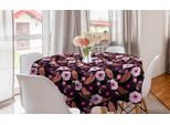 Abakuhaus Tovaglia Rotonda Con Motivo Ibisco, Fiori Esotici Vintage, Tovaglia Circolare Per Sala Da Pranzo E Cucina, 150 Cm, Multicolore
