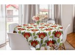Abakuhaus Tovaglia Rotonda Con Motivi Floreali, Foglie Primaverili E Fiori, Tovaglia Circolare Per Sala Da Pranzo E Cucina, 150 Cm, Verde Oliva Vermiglio