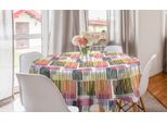 Abakuhaus Tovaglia Rotonda Astratta, Strisce Colorate Creative, Tovaglia Circolare Per Sala Da Pranzo, Decorazione Per Cucina, 150 Cm, Multicolore