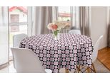 Abakuhaus Tovaglia Geometrica Rotonda, Quadrati Creativi Intrecciati, Tovaglia Circolare Per Sala Da Pranzo, Decorazione Cucina, 150 Cm, Grigio Antracite Rosa Confetto