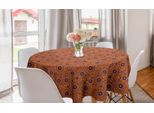 Abakuhaus Tovaglia Rotonda Paisley, Arte Floreale Mediorientale, Tovaglia Circolare Per Sala Da Pranzo, Decorazione Cucina, 150 Cm, Arancione Scuro Indaco