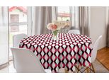Abakuhaus Tovaglia Geometrica Rotonda, Triangoli Astratti, Tovaglia Circolare Per Sala Da Pranzo, Decorazione Cucina, 150 Cm, Corallo Scuro, Grigio Antracite