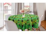 Abakuhaus Tovaglia Rotonda Wald, Tucani Tropicali Su Foglie, Tovaglia Circolare Per Sala Da Pranzo, Decorazione Cucina, 150 Cm, Fern Green Lime Green