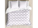 Abakuhaus Set Copripiumino Per Letti Singoli, Motivo Monocromatico Beet, Antiacaro E Anallergico, Con Federa, 155 Cm X 220 Cm - 80 X 80 Cm, Quarzo E Bianco