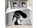 Abakuhaus Set Copripiumino Per Letto Singolo Da Uomo, Arte Hipster Maschile, Antiacaro, Adatto A Chi Soffre Di Allergie, Con Federa, 155 Cm X 220 Cm - 80 X 80 Cm, Pale Taupe Coke Grey