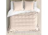 Abakuhaus Set Copripiumino Minimal Per Letti Singoli, Motivi Circolari Minimalisti, Antiacaro E Anallergico Con Federa, 200 Cm X 200 Cm - 80 X 80 Cm, Rose Essiccate E Champagne
