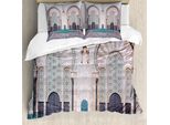 Abakuhaus Set Copripiumino Per Letto Singolo, Edificio Storico, Antiacaro, Adatto A Chi Soffre Di Allergie, Con Federa, 200 Cm X 200 Cm - 80 X 80 Cm, Multicolore