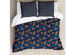 Abakuhaus Set Copripiumino Per Letti Singoli, Composizione Floreale, Antiacaro, Adatto A Chi Soffre Di Allergie, Con Federa, 155 Cm X 220 Cm - 80 X 80 Cm, Multicolore