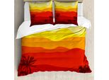 Abakuhaus Set Copripiumino Per Letto Singolo, Dessert Scene Camel Trees, Antiacaro, Adatto A Chi Soffre Di Allergie, Con Federa, 200 Cm X 200 Cm - 80 X 80 Cm, Multicolore