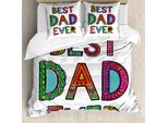 Abakuhaus Set Copripiumino Per Letto Singolo, Festa Del Papà Il Miglior Papà Del Mondo, Antiacaro Adatto A Chi Soffre Di Allergie Con Federa, 200 Cm X 200 Cm - 80 X 80 Cm, Multicolore