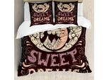 Abakuhaus Set Copripiumino Per Letto Singolo, TräUme Mond, Antiacaro, Adatto A Chi Soffre Di Allergie, Con Federa, 200 Cm X 200 Cm - 80 X 80 Cm, Marrone Scuro Multicolore