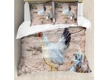 Abakuhaus Set Copripiumino Per Letto Singolo, Mamma E Pulcino, Antiacaro, Adatto A Chi Soffre Di Allergie, Con Federa, 155 Cm X 220 Cm - 80 X 80 Cm, Multicolore